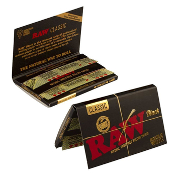 Бумага RAW Classic Black Single Wide Double Window - Самокрутки - Бумага RAW - Магазин бонгов бонгшоп.рф